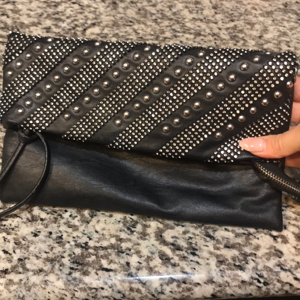 ALDO studded clutch